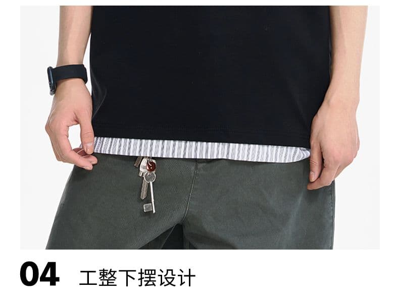 실사 여름 새로운 폴로 칼라 페이크 레이어드 하프 지퍼 풀오버 반팔 POLO 셔츠 남자 트렌드 다용도 미니멀리즘 티셔츠 상세 이미지 21