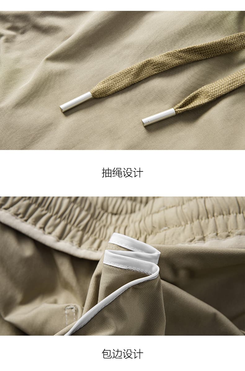 실사 여름 새로운 워크웨어 반바지 남자 일본식 레트로 트렌드 스트레이트 바지 아미 카키색의 기능 오부 바지 상세 이미지 20