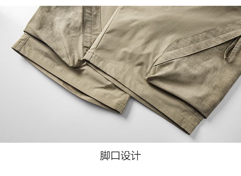 실사 여름 새로운 워크웨어 반바지 남자 일본식 레트로 트렌드 스트레이트 바지 아미 카키색의 기능 오부 바지 상세 이미지 21