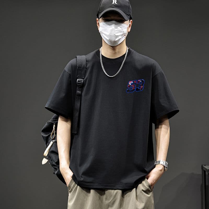 실사 2026 새로운 새로운 순면 다용도 미니멀리즘 반팔 티셔츠 남자 루즈핏 편안함 통기성 티셔츠 이미지 2
