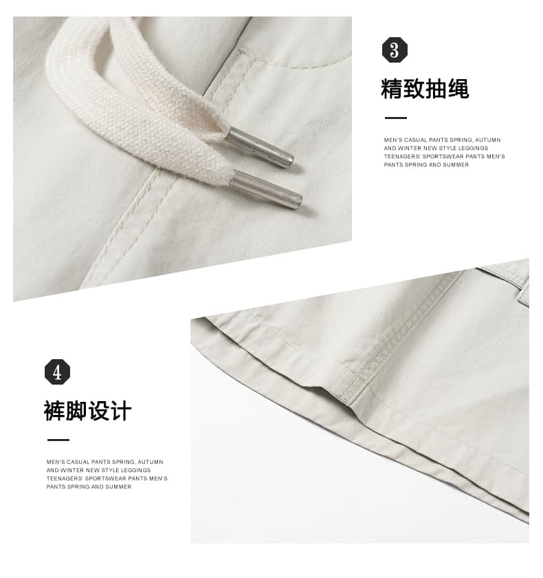 실사 여름 새로운 순면 워크웨어 반바지 남자 루즈핏 다용도 편안함 허리밴드 빅 포켓 캐주얼 오부 바지 상세 이미지 6