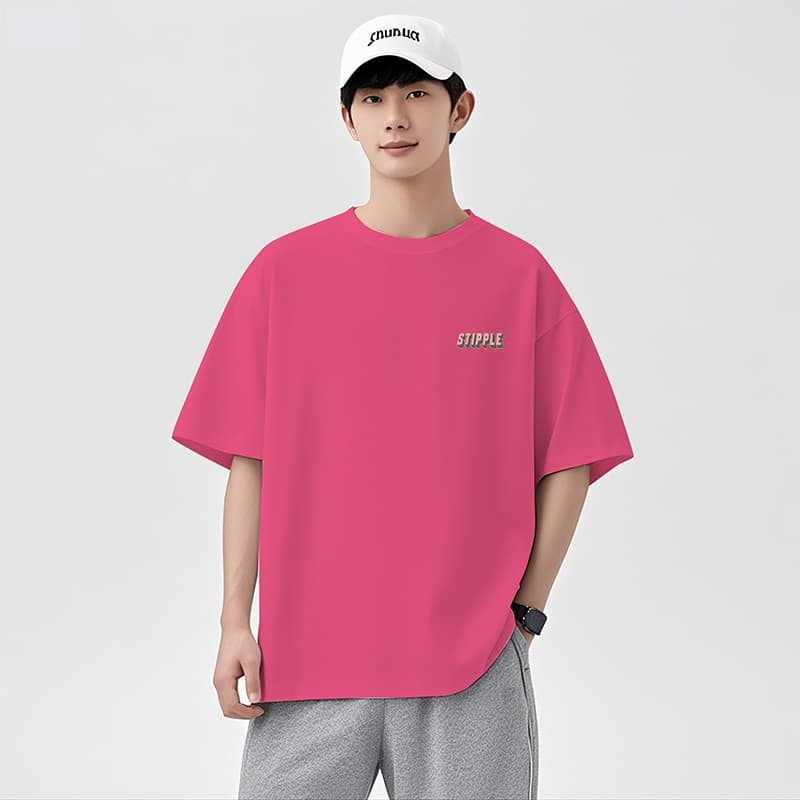 실사 여름 새로운 케이블 루오 그거야. 얼음 센스 순면 반팔 티셔츠 남자 루즈핏 다용도 품질 미니멀리즘 티셔츠 맨위 이미지 5