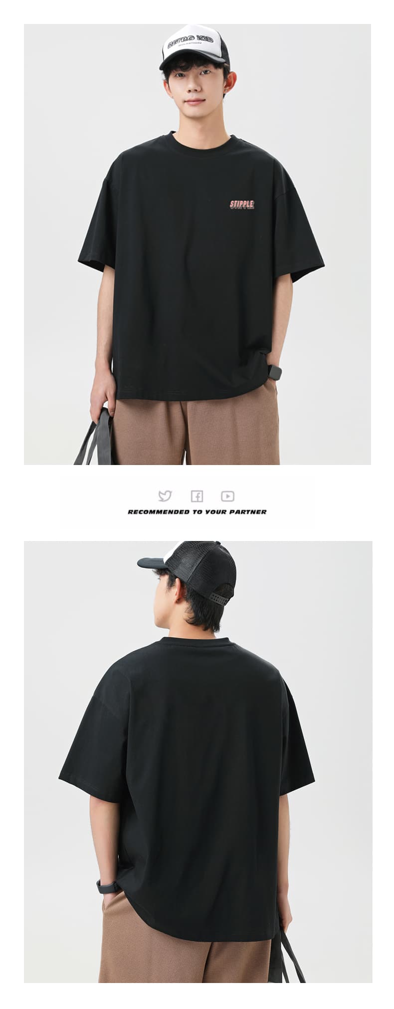 실사 여름 새로운 케이블 루오 그거야. 얼음 센스 순면 반팔 티셔츠 남자 루즈핏 다용도 품질 미니멀리즘 티셔츠 맨위 상세 이미지 9