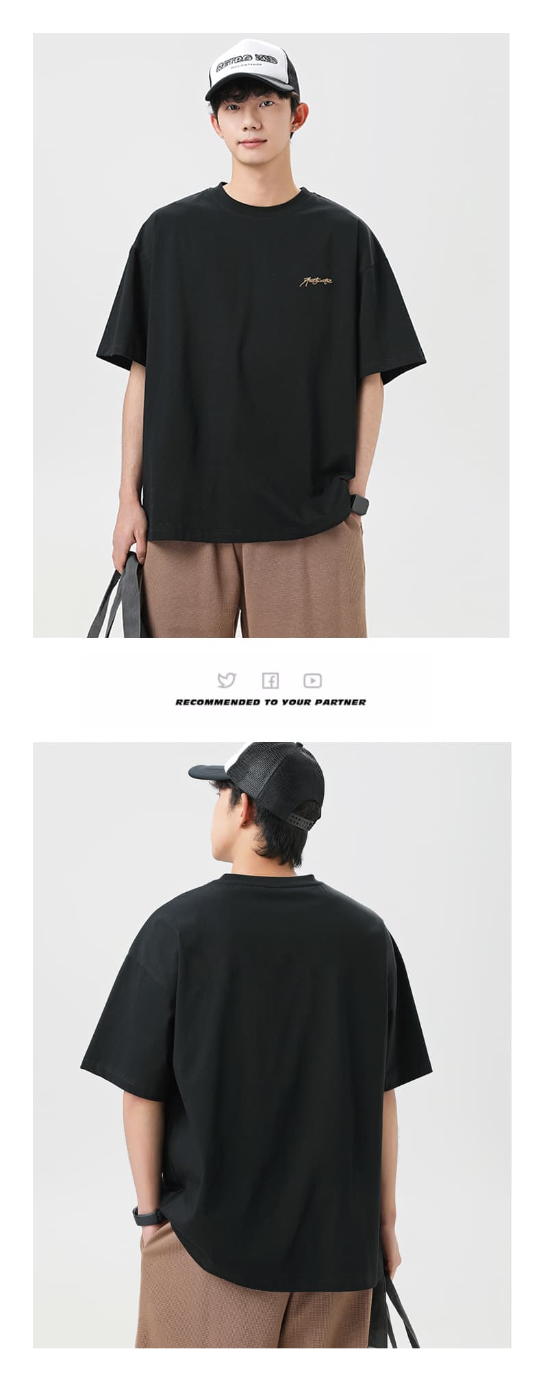 실사 여름 새로운 케이블 루오 그거야. 얼음 센스 순면 반팔 티셔츠 남자 루즈핏 편안함 통기성 미니멀리즘 다용도 맨위 상세 이미지 9
