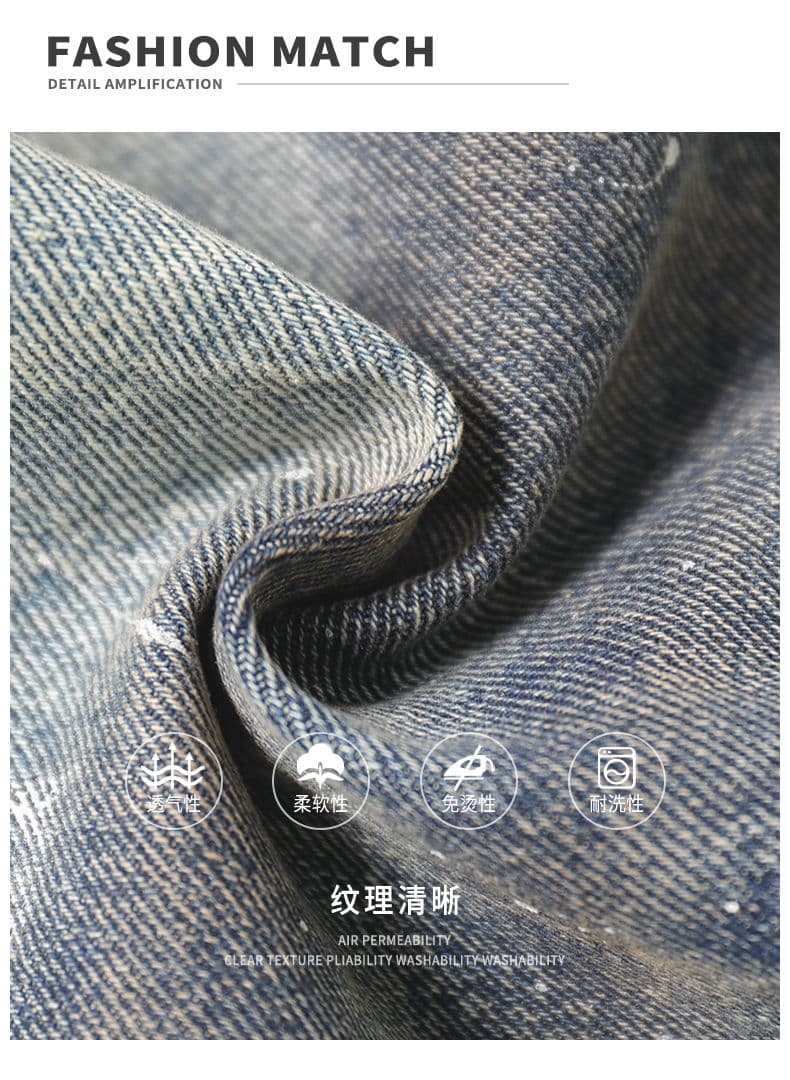 실사 아메리칸 조수 브랜드 반바지 여름 새로운 루즈핏 마 오래된 데님 바지 남자 튀김 소금 워싱 거리 트렌드 상세 이미지 2