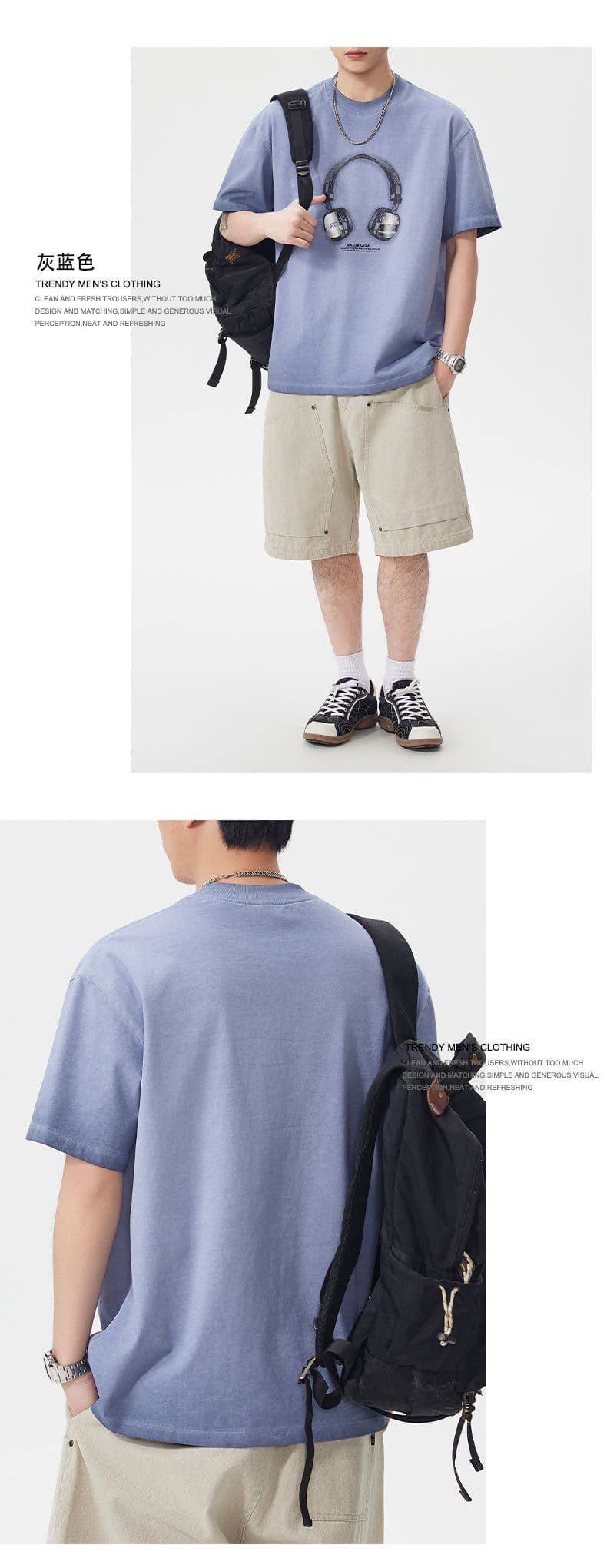 실사 여름 조수 브랜드 재미있는 프린트 마 오래된 무거운 워싱 면 반팔 티셔츠 남자 루즈핏 다용도 라운드 넥 맨위 상세 이미지 9