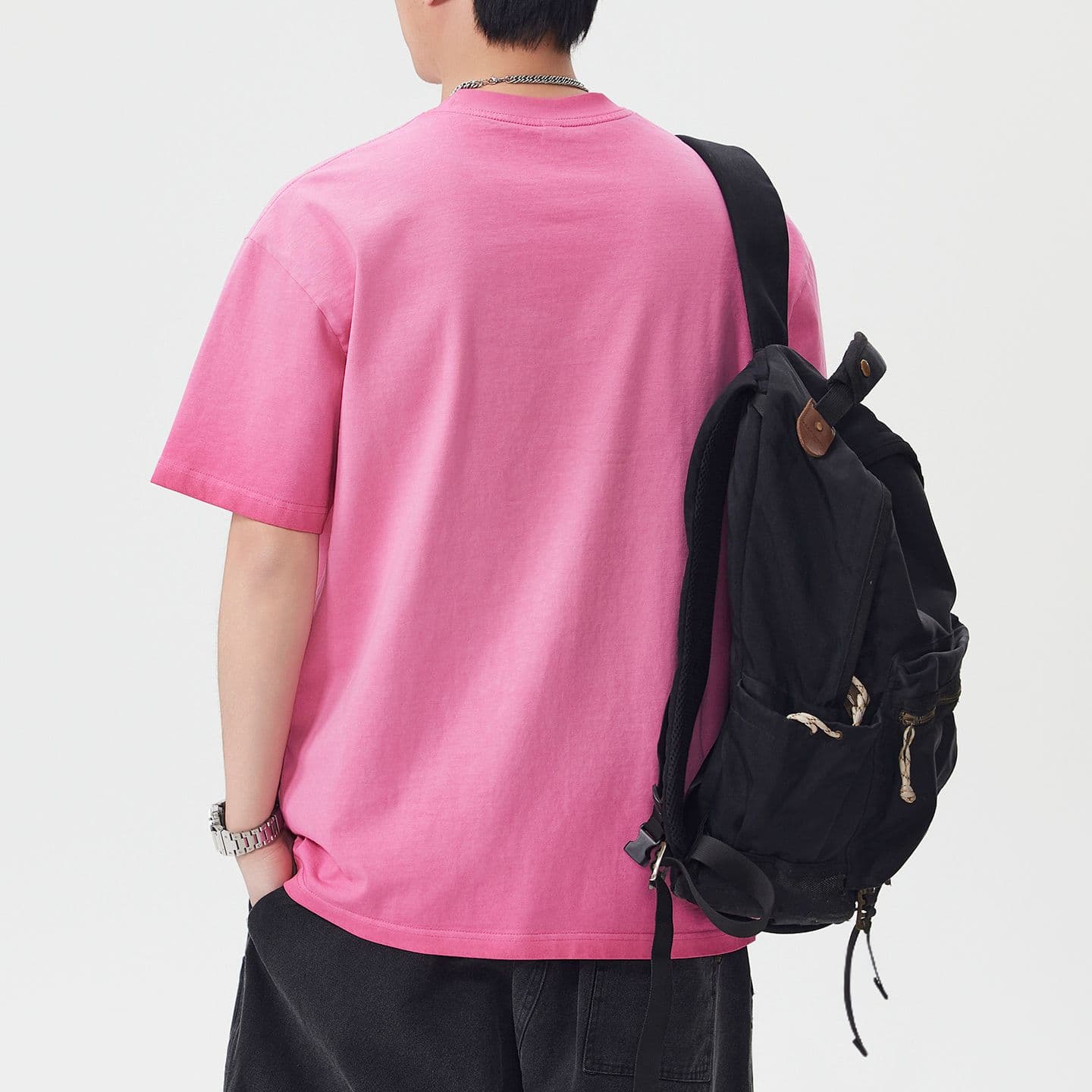 실사 여름 새로운 아메리칸 조수 브랜드 남성 마 오래된 워싱 면 반팔 미니멀리즘 캐주얼 출퇴근 맨위 이미지 3