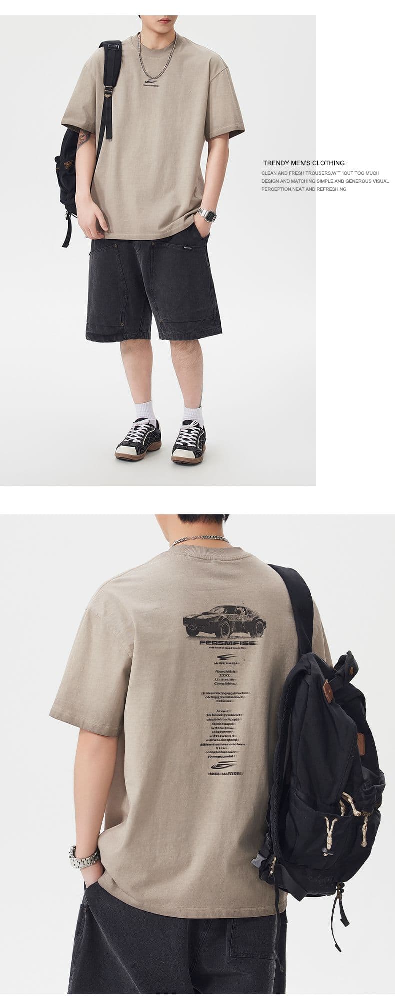 실사 여름 새로운 아메리칸 조수 브랜드 무거운 워싱 면 반팔 남자 부드러운 찹쌀 통기성 기초 미니멀리즘 출퇴근 섹션 상세 이미지 7