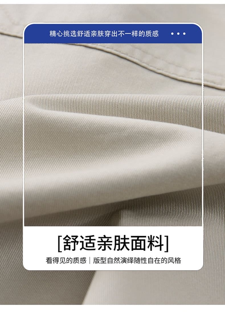 실사 여름 새로운 순면 레트로 캐주얼 반바지 남자 루즈핏 다용도 산계 출퇴근 편안함 통기성 오부 바지 상세 이미지 6