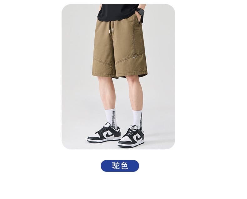 실사 여름 새로운 순면 레트로 캐주얼 반바지 남자 루즈핏 다용도 산계 출퇴근 편안함 통기성 오부 바지 상세 이미지 11