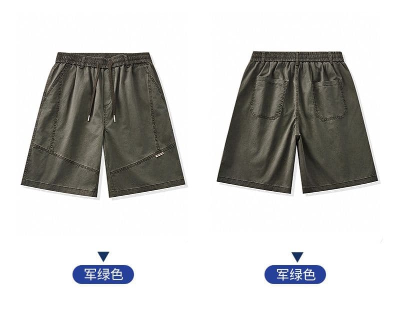 실사 여름 새로운 순면 레트로 캐주얼 반바지 남자 루즈핏 다용도 산계 출퇴근 편안함 통기성 오부 바지 상세 이미지 31