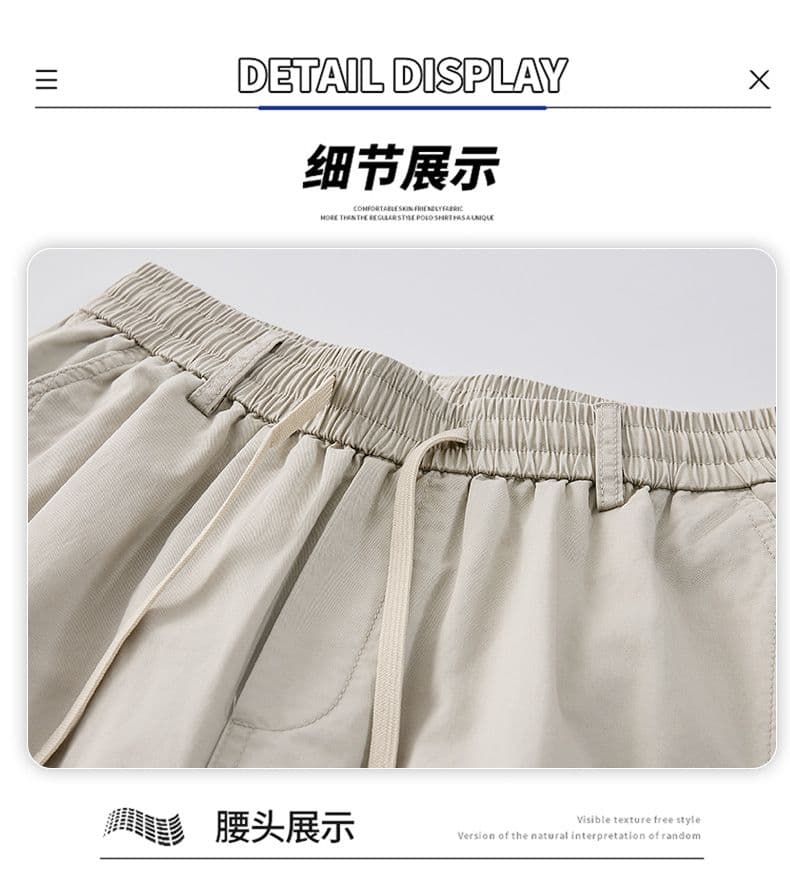 실사 여름 새로운 순면 레트로 캐주얼 반바지 남자 루즈핏 다용도 산계 출퇴근 편안함 통기성 오부 바지 상세 이미지 35
