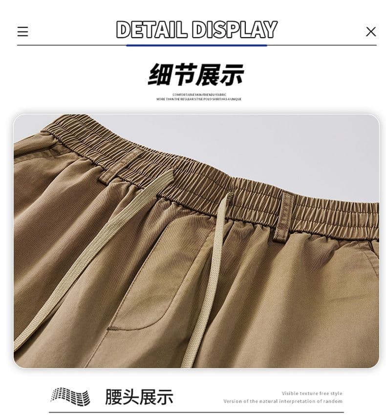 실사 여름 순면 캐주얼 반바지 남자 루즈핏 다용도 산계 출퇴근 내마모 강함 빅 포켓 오부 바지 상세 이미지 30