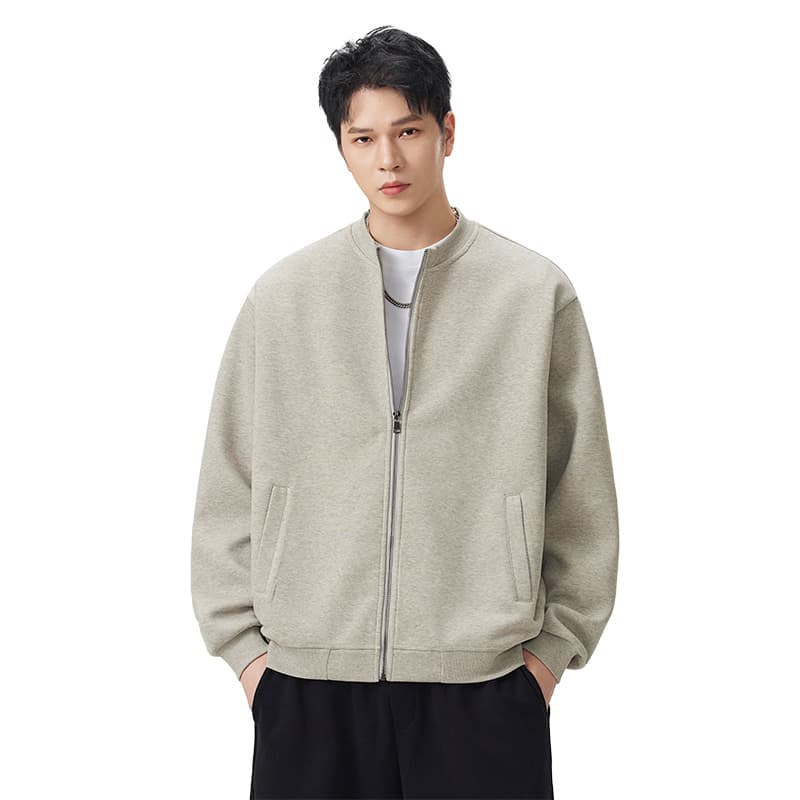 실사 2026 가을 겨울 새로운 지퍼 오픈 가디건 스탠드 칼라 후드티 남녀 루즈핏 다용도 캐주얼 출퇴근 재킷 이미지 5