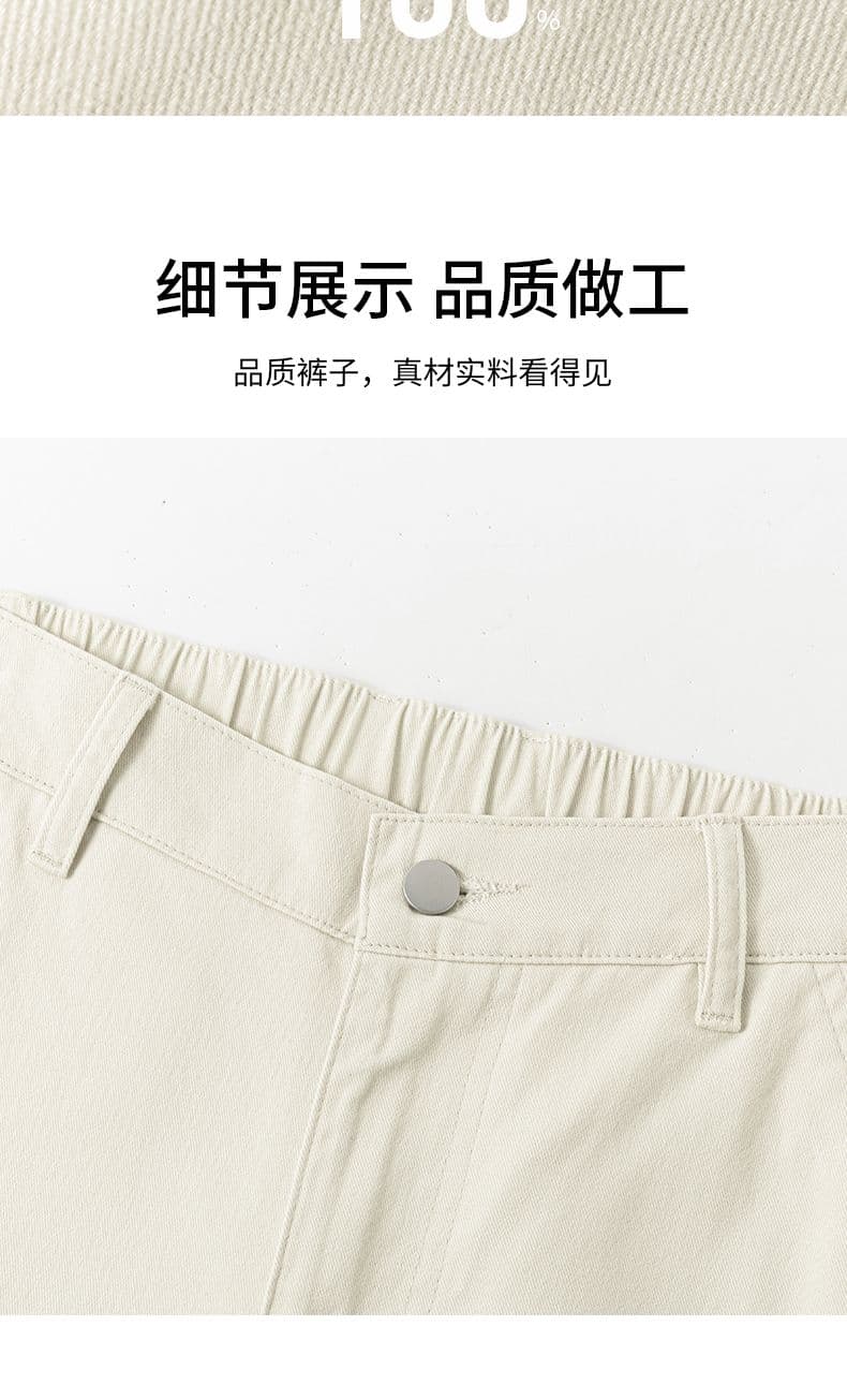 실사 2026 가을 겨울 새로운 아메리칸 워시 물 해체 순면 캐주얼 바지 남자 루즈핏 스트레이트 워크웨어 긴 바지 상세 이미지 3