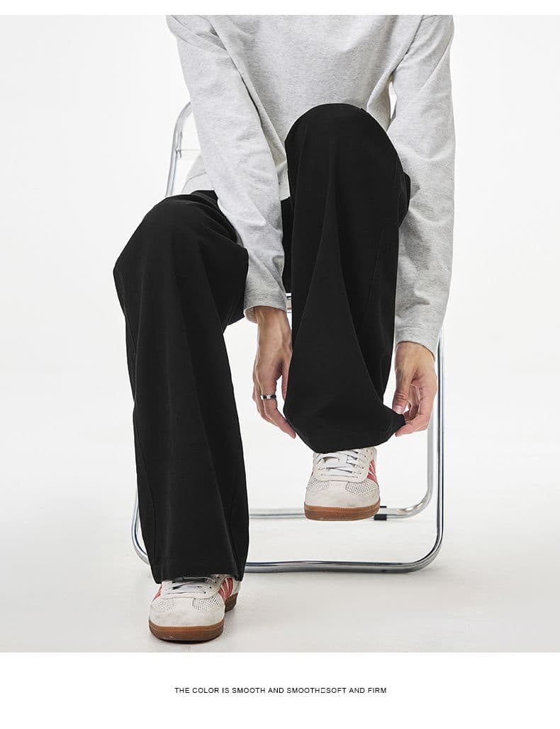 실사 가을 겨울 새로운 아메리칸 조수 브랜드 워시 물 순면 스트레이트 캐주얼 바지 루즈핏 워크웨어 기타 가방 미니멀리즘 와이드 레그 팬츠 상세 이미지 20