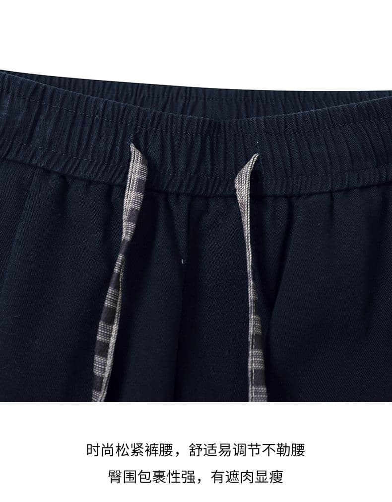 실사 2026 가을 겨울 새로운 아메리칸 워시 물 순면 배색 와이드 레그 팬츠 체크무늬 루즈핏 도루 센스 캐주얼 바지 상세 이미지 4