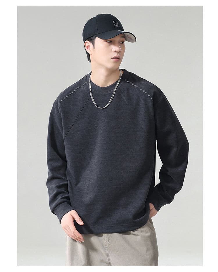 실사 2026 가을 겨울 새로운 후드티 남자 고밀도 프로 피부 터치 부드러운 찹쌀 아니요 넥타이 피부 통기성 편안함 티셔츠 상세 이미지 10
