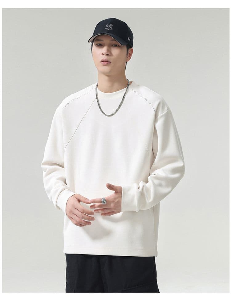 실사 2026 가을 겨울 새로운 후드티 남자 고밀도 프로 피부 터치 부드러운 찹쌀 아니요 넥타이 피부 통기성 편안함 티셔츠 상세 이미지 13