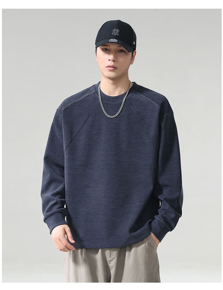 실사 2026 가을 겨울 새로운 후드티 남자 고밀도 프로 피부 터치 부드러운 찹쌀 아니요 넥타이 피부 통기성 편안함 티셔츠 상세 이미지 17
