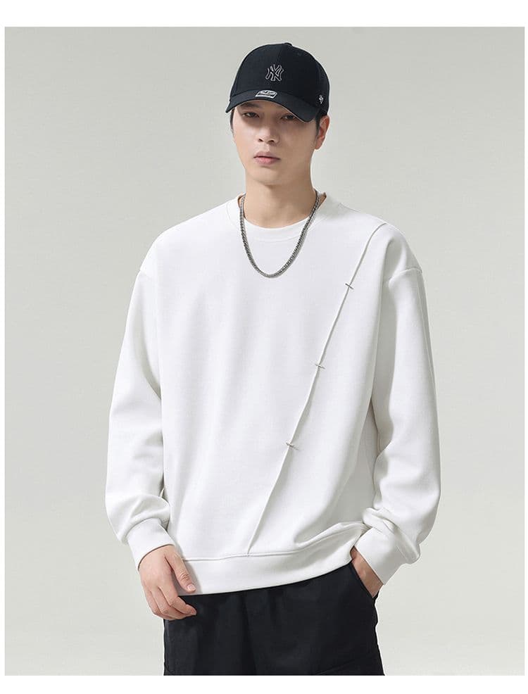 실사 2026 가을 겨울 새로운 패치워크 조수 브랜드 후드티 높음 밀 뜨개질 프로 피부 부드러운 찹쌀 통기성 편안함 출퇴근 맨위 상세 이미지 13