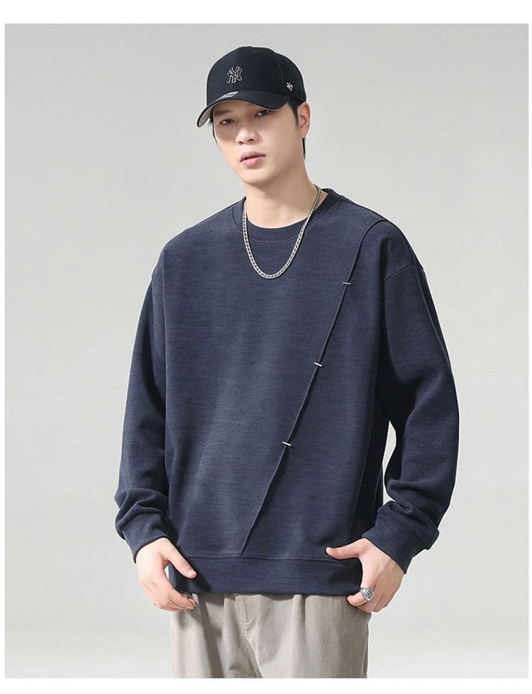 실사 2026 가을 겨울 새로운 패치워크 조수 브랜드 후드티 높음 밀 뜨개질 프로 피부 부드러운 찹쌀 통기성 편안함 출퇴근 맨위 상세 이미지 17