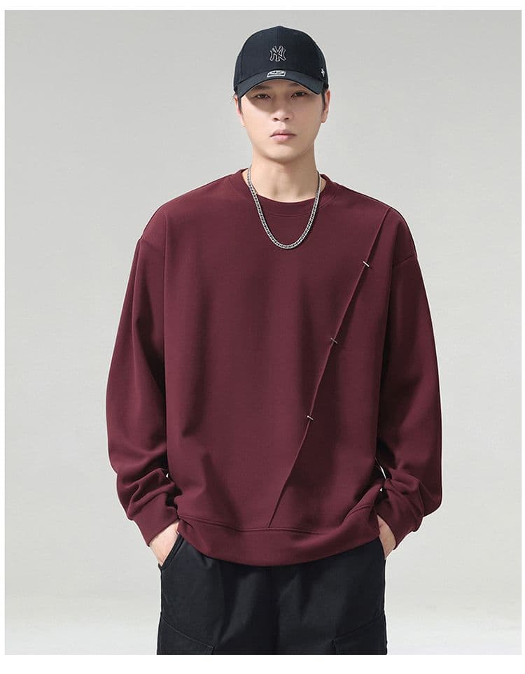 실사 2026 가을 겨울 새로운 패치워크 조수 브랜드 후드티 높음 밀 뜨개질 프로 피부 부드러운 찹쌀 통기성 편안함 출퇴근 맨위 상세 이미지 20