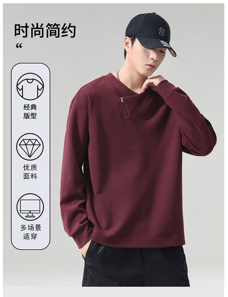 실사 2026 가을 겨울 새로운 조수 브랜드 디자인 센스 후드티 남자 고밀도 프로 피부 부드러운 찹쌀 통기성 편안함 출퇴근 맨위 상세 이미지 6