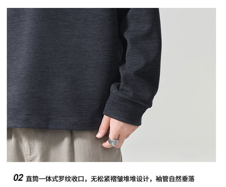 실사 2026 가을 겨울 새로운 조수 브랜드 디자인 센스 후드티 남자 고밀도 프로 피부 부드러운 찹쌀 통기성 편안함 출퇴근 맨위 상세 이미지 26
