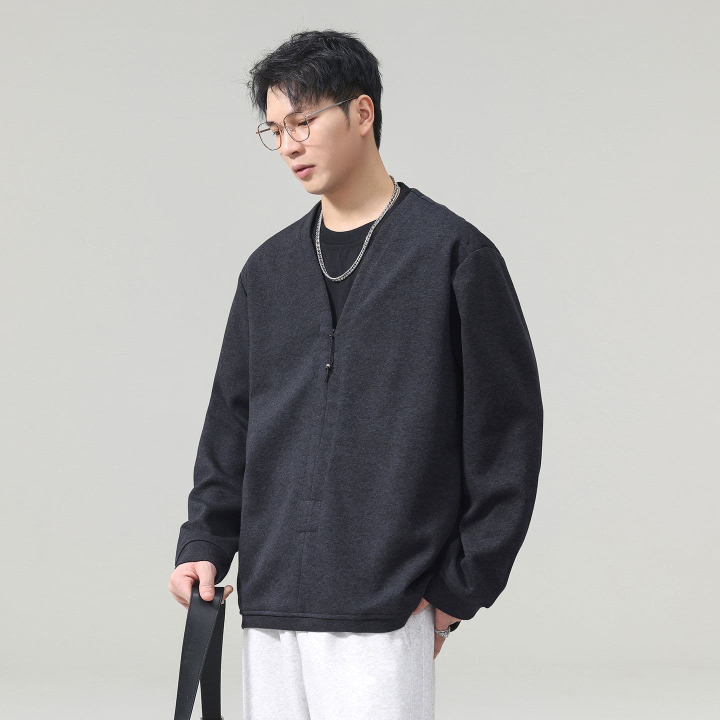 실사 2026 가을 겨울 새로운 오래된 돈 바람 아메리칸 페이크 레이어드 디자인 센스 후드티 남자 루즈핏 트렌드 일상 착용 가져 가라. 이미지 2