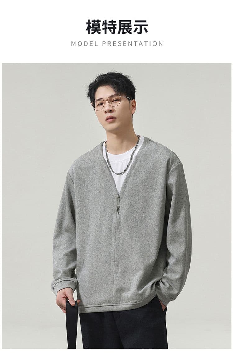 실사 2026 가을 겨울 새로운 오래된 돈 바람 아메리칸 페이크 레이어드 디자인 센스 후드티 남자 루즈핏 트렌드 일상 착용 가져 가라. 상세 이미지 10