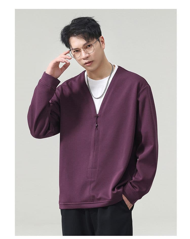 실사 2026 가을 겨울 새로운 오래된 돈 바람 아메리칸 페이크 레이어드 디자인 센스 후드티 남자 루즈핏 트렌드 일상 착용 가져 가라. 상세 이미지 17