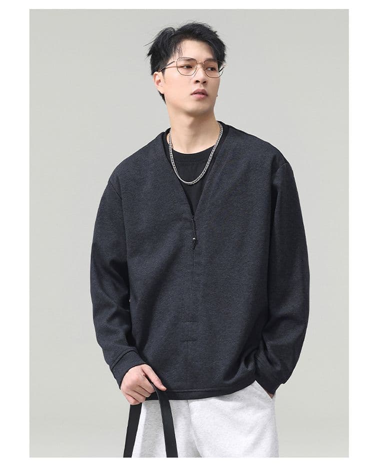 실사 2026 가을 겨울 새로운 오래된 돈 바람 아메리칸 페이크 레이어드 디자인 센스 후드티 남자 루즈핏 트렌드 일상 착용 가져 가라. 상세 이미지 23
