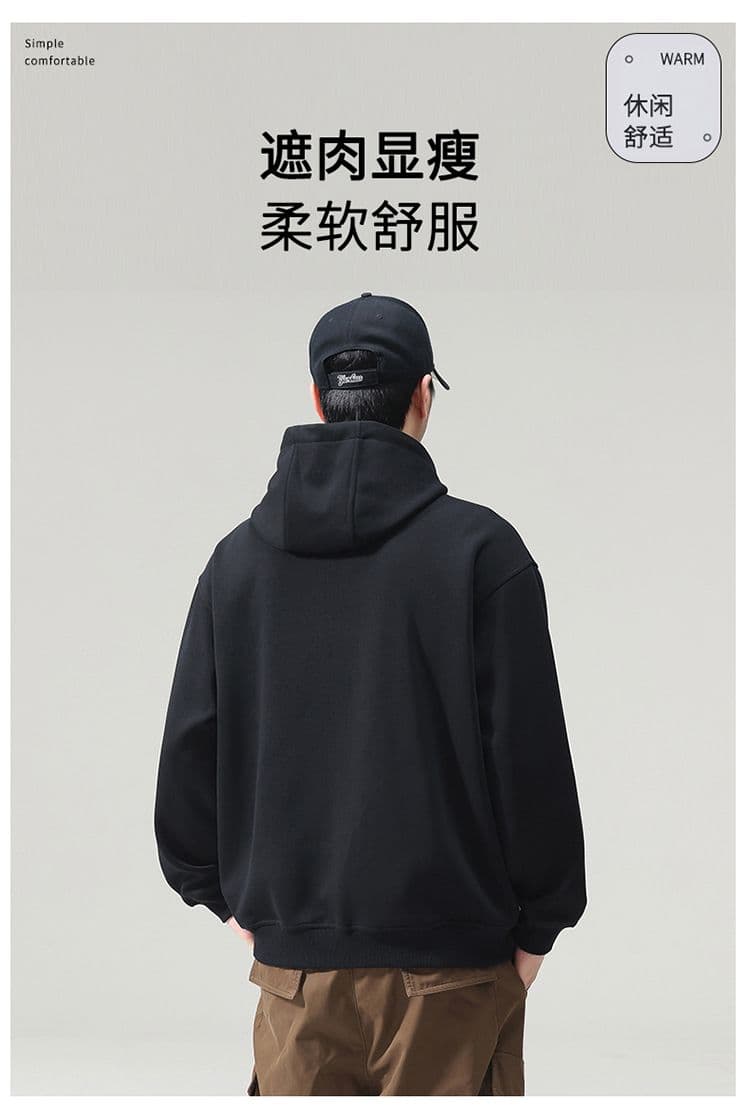 실사 2026 가을 겨울 새로운 후드 오픈 가디건 후드티 남녀 루즈핏 삽입 어깨 소매 캐주얼 지퍼 재킷 맨위 상세 이미지 5