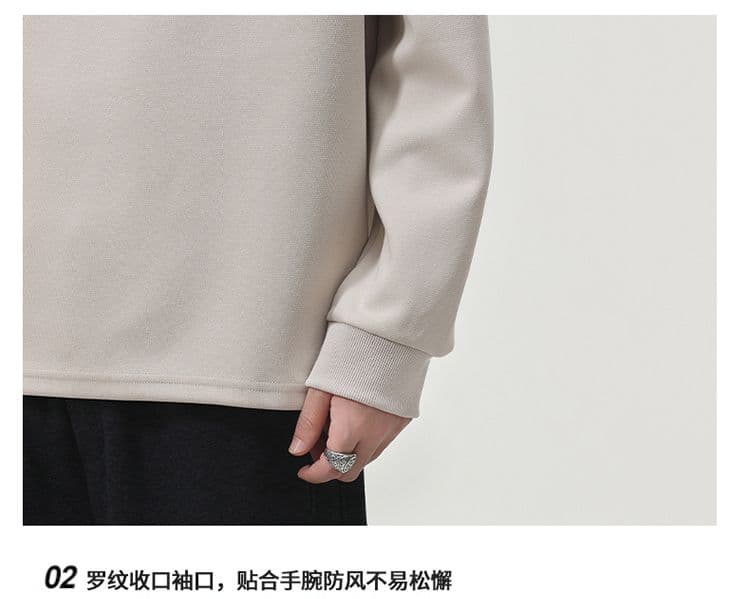 실사 2026 가을 겨울 새로운 미니멀리즘 다용도 삽입 어깨 소매 라운드 넥 후드티 남자 루즈핏 일상 출퇴근 긴 소매 셔츠 상세 이미지 27