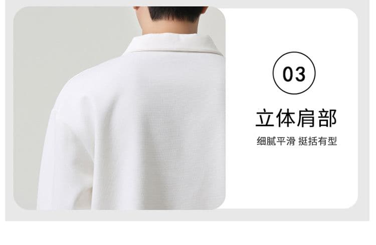 실사 가을 겨울 새로운 POLO 칼라 긴팔 후드티 남자 루즈핏 폴로 칼라 풀오버 셔츠 미니멀리즘 캐주얼 일상 출퇴근 상세 이미지 9
