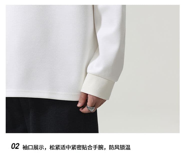 실사 가을 겨울 새로운 POLO 칼라 긴팔 후드티 남자 루즈핏 폴로 칼라 풀오버 셔츠 미니멀리즘 캐주얼 일상 출퇴근 상세 이미지 23
