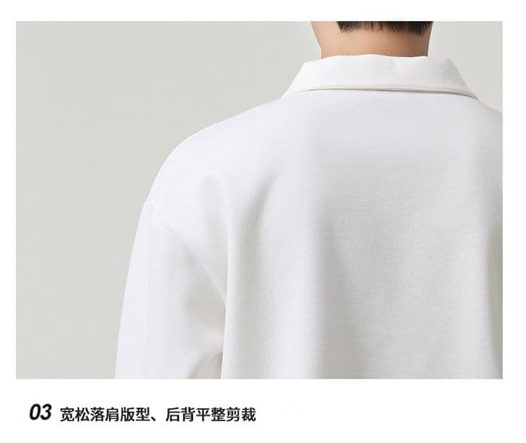 실사 가을 겨울 새로운 POLO 칼라 긴팔 후드티 남자 루즈핏 폴로 칼라 풀오버 셔츠 미니멀리즘 캐주얼 일상 출퇴근 상세 이미지 24
