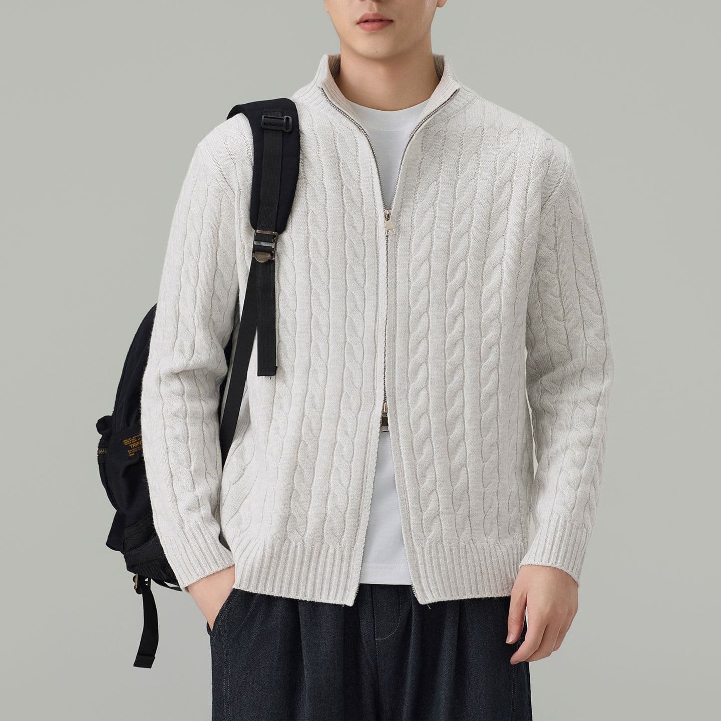 실사 가을 겨울 새로운 오래된 돈 바람 마 무늬 오픈 가디건 스웨터 남녀 다용도 출퇴근 부드러운 찹쌀 니트 스웨터 재킷