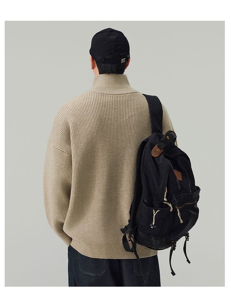 실사 가을 겨울 새로운 무거운 오래된 돈 니트 스웨터 스웨터 남자 두꺼운 스타일 하프 지퍼 고급 센스 풀오버 캐주얼 인사이드 가져 가라. 상세 이미지 15