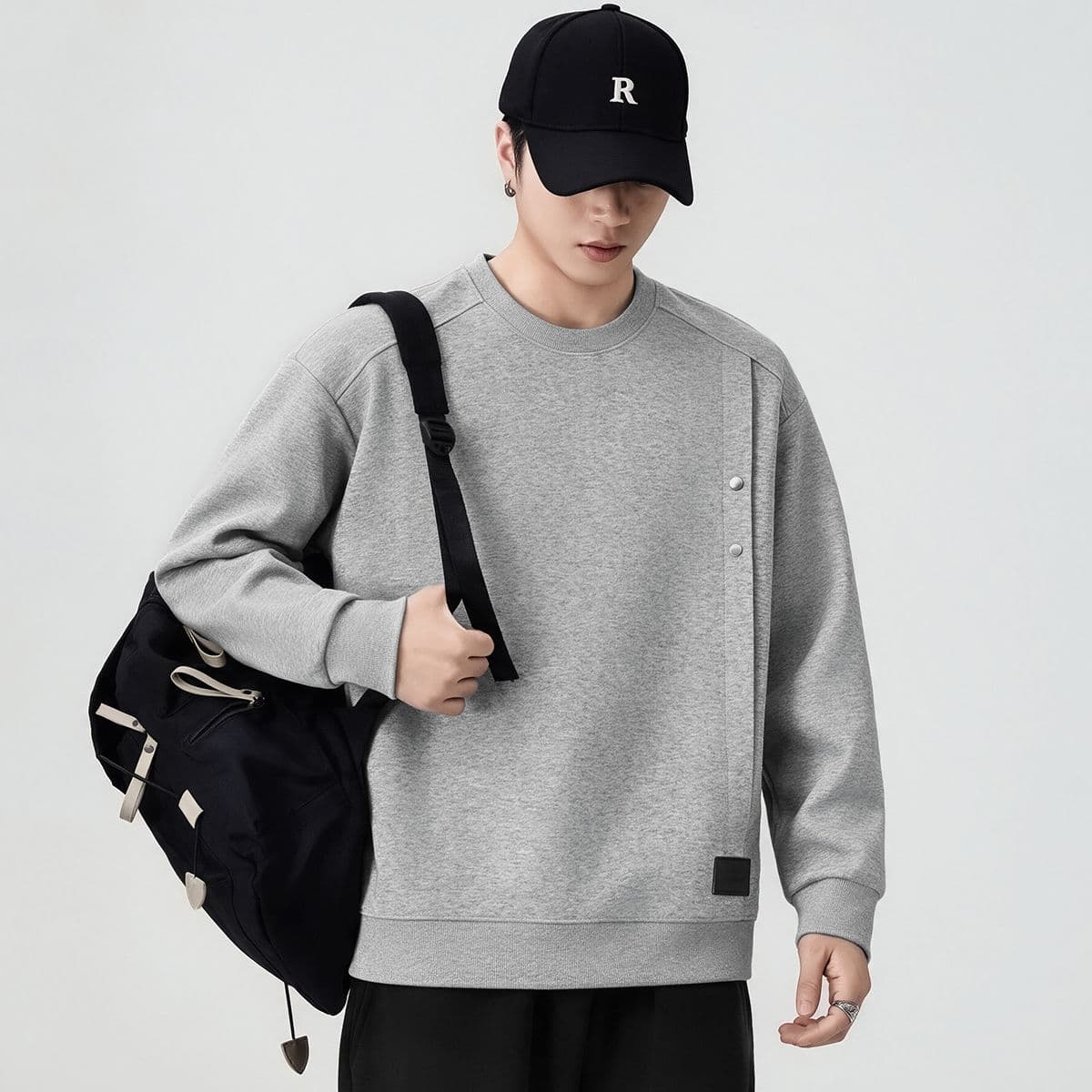 실사 가을 겨울 새로운 조수 브랜드 디자인 센스 라운드 넥 후드티 남성 풀오버 트렌드 와 성별 다용도 출퇴근 맨위 이미지 4