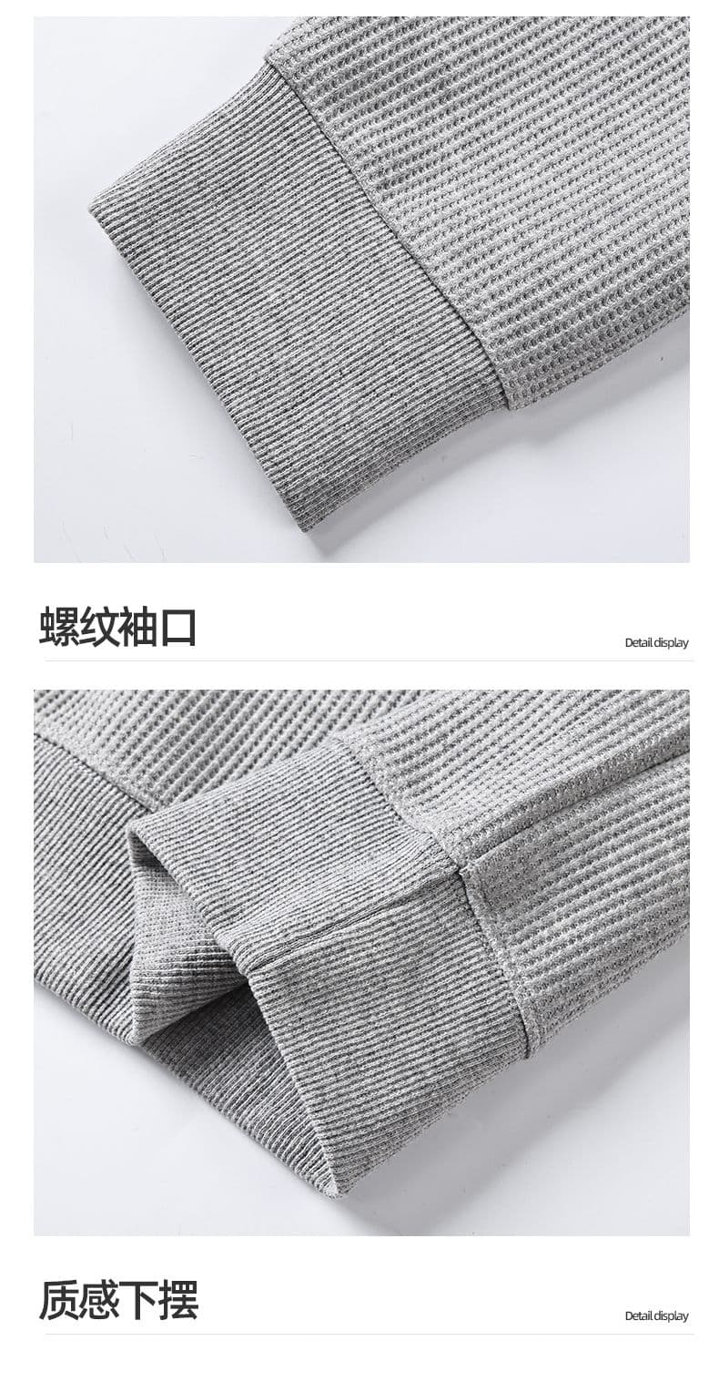 실사 가을 겨울 새로운 조수 브랜드 하프 단추 디자인 라운드 넥 후드티 남자 풀오버 트렌드 와 성별 다용도 신축성 맨위 상세 이미지 10