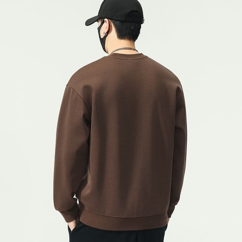실사 2026 가을 겨울 새로운 조수 브랜드 패치워크 후드티 남성 라운드 넥 풀오버 트렌드 와 성별 다용도 출퇴근 맨위 이미지 4