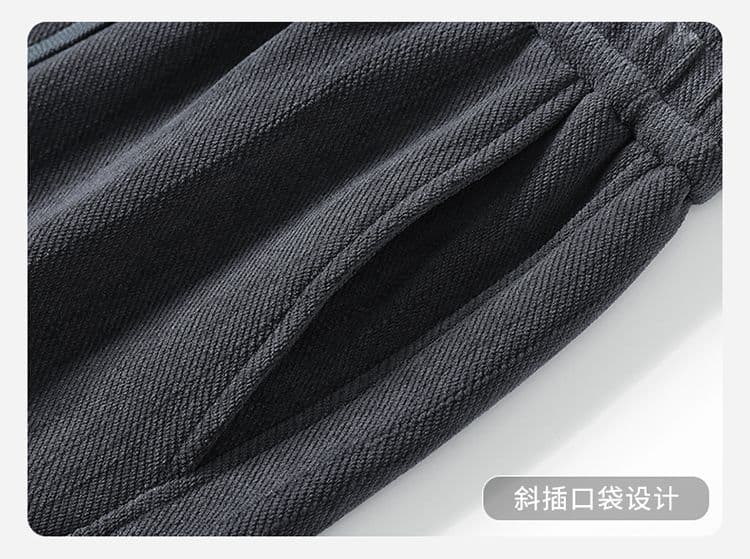 실사 가을 겨울 새로운 오래된 돈 바람 대나무 마디 곡물 자카드 질감 하프 밴딩 도루 가을 센스 니트 넓은 다리 캐주얼 바지 남자 상세 이미지 23