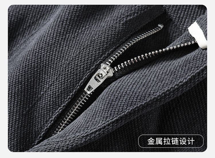 실사 2026 가을 겨울 새로운 오래된 돈 바람 대나무 마디 곡물 자카드 하프 밴딩 도루 가을 센스 니트 넓은 다리 캐주얼 바지 남자 상세 이미지 22