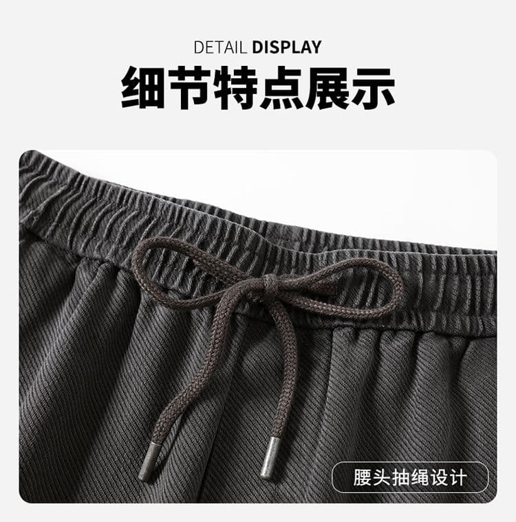 실사 가을 겨울 새로운 한국 스타일 하프 허리밴드 순면 워시 퇴색 한 아메리칸 높음 거리 주름 스트레이트 작은 모통이 칼 워크웨어 팬츠 상세 이미지 21