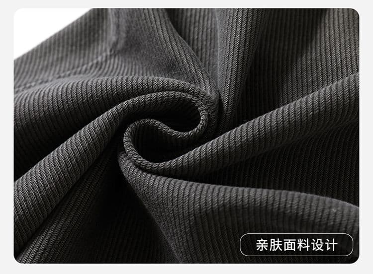 실사 가을 겨울 새로운 한국 스타일 하프 허리밴드 순면 워시 퇴색 한 아메리칸 높음 거리 주름 스트레이트 작은 모통이 칼 워크웨어 팬츠 상세 이미지 22