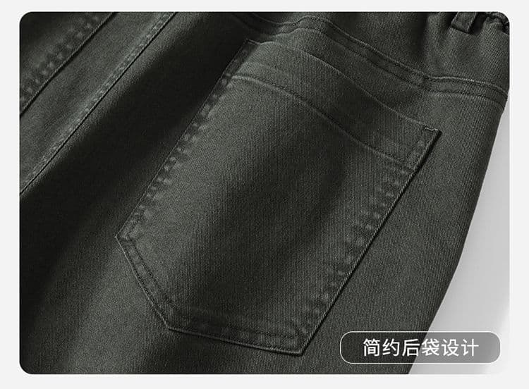 실사 가을 겨울 새로운 면 폭탄 캐주얼 바지 레트로 사선 무늬 워싱 모방 데님 리우 딩 바지 루즈핏 스트레이트 모통이 칼 바지 상세 이미지 22