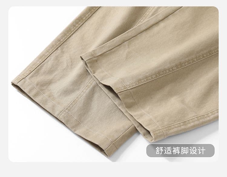 실사 가을 겨울 새로운 한국 스타일 하프 밴딩 순면 워시 퇴색 한 아메리칸 높음 거리 주름 워싱 모통이 칼 루즈핏 워크웨어 팬츠 상세 이미지 24