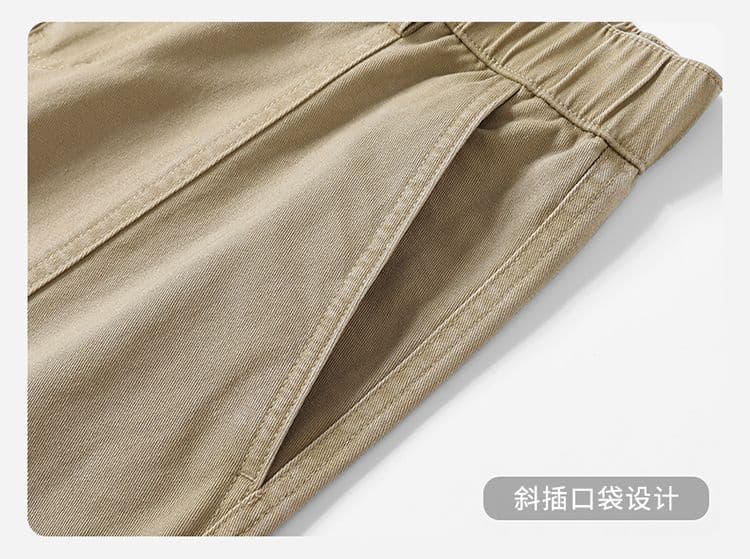 실사 가을 겨울 새로운 한국 스타일 하프 밴딩 순면 워시 퇴색 한 아메리칸 주름 워싱 모통이 칼 루즈핏 워크웨어 팬츠 상세 이미지 23